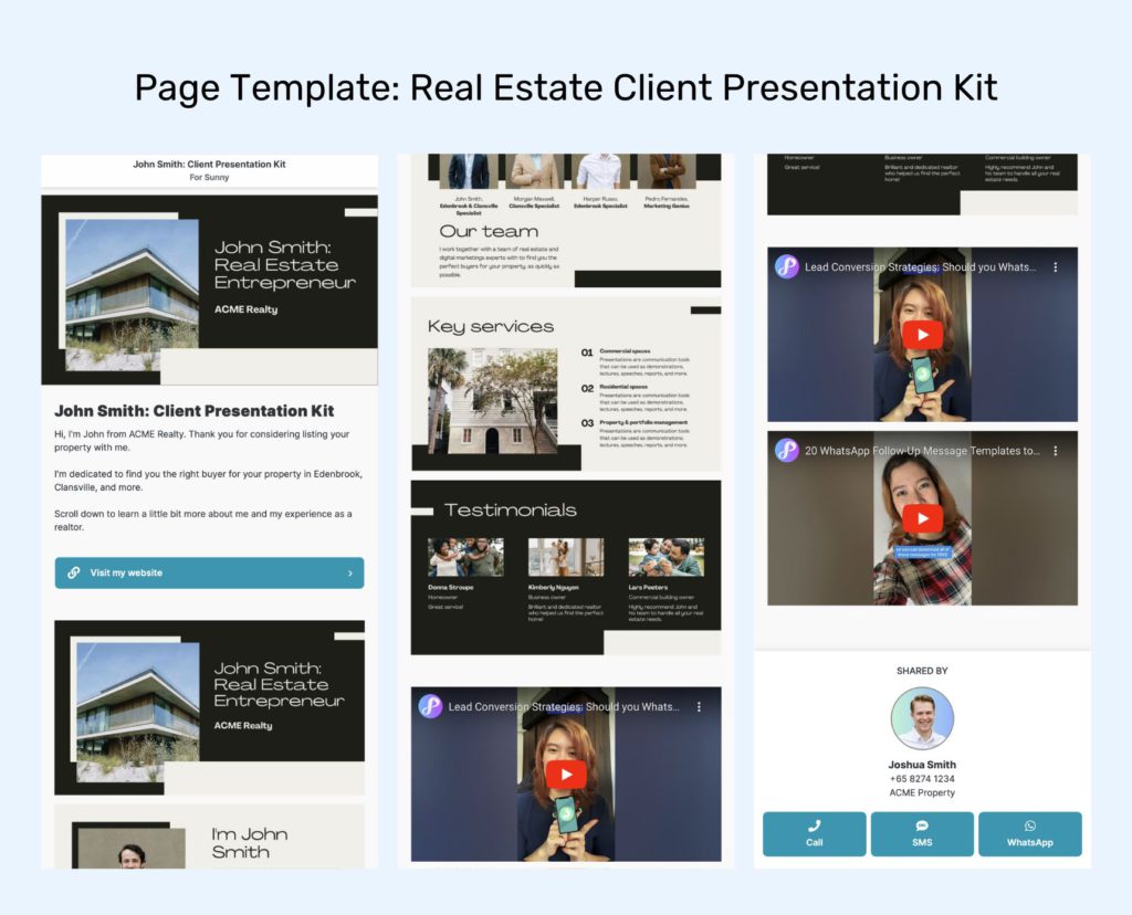 real estate client presentation kit example
