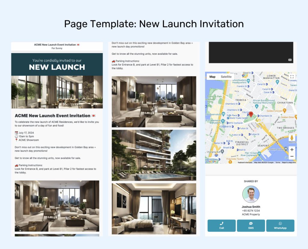 real estate new launch invitation page example