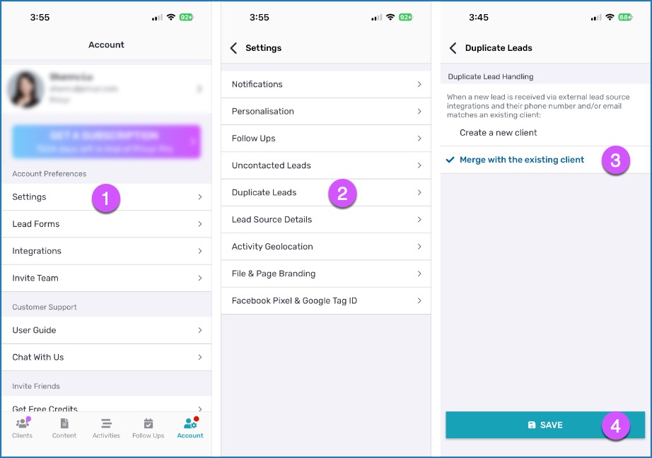 Here's how to automatically merge duplicate leads. Just enable the feature in Settings in Privyr.