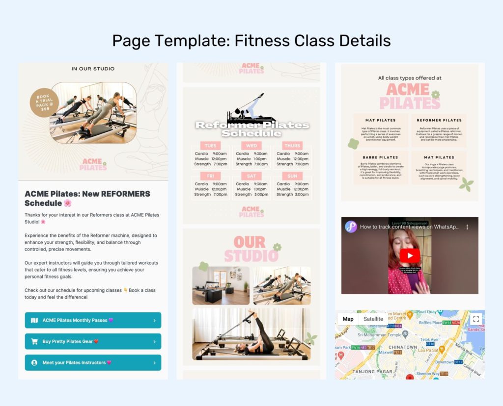 Fitness Class Details Privyr Page Template