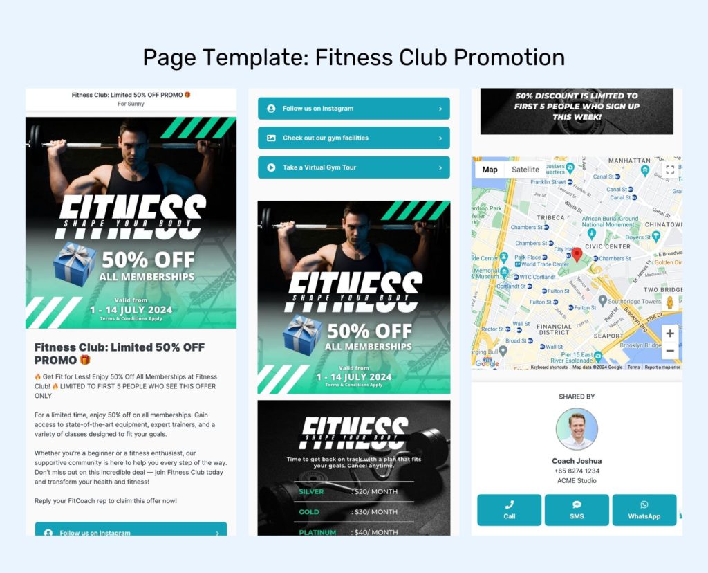 Fitness Club Promotion Privyr Page Template