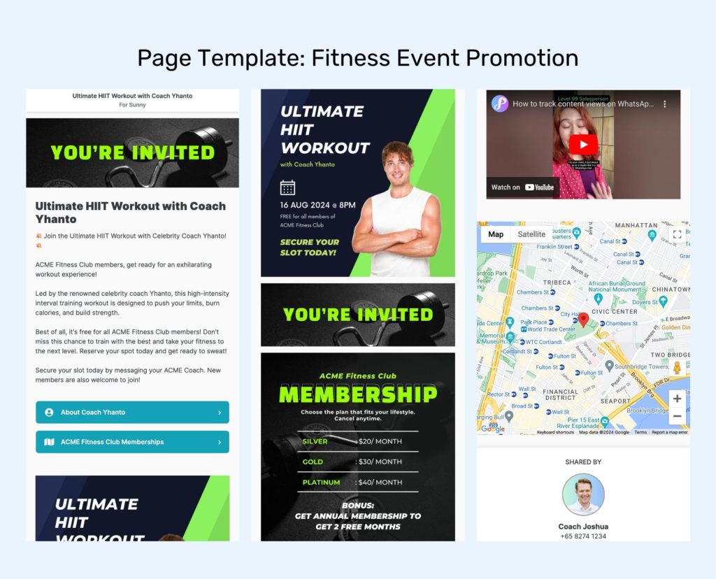 Fitness Event Invite Privyr Page Template