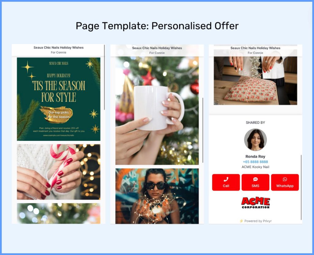 Page Template: personalised offer for cosmetologists to use 💅