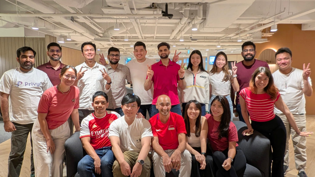 Happy National Day from Privyr! Privyr's Singapore-based office poses for a fun picture in red and white.